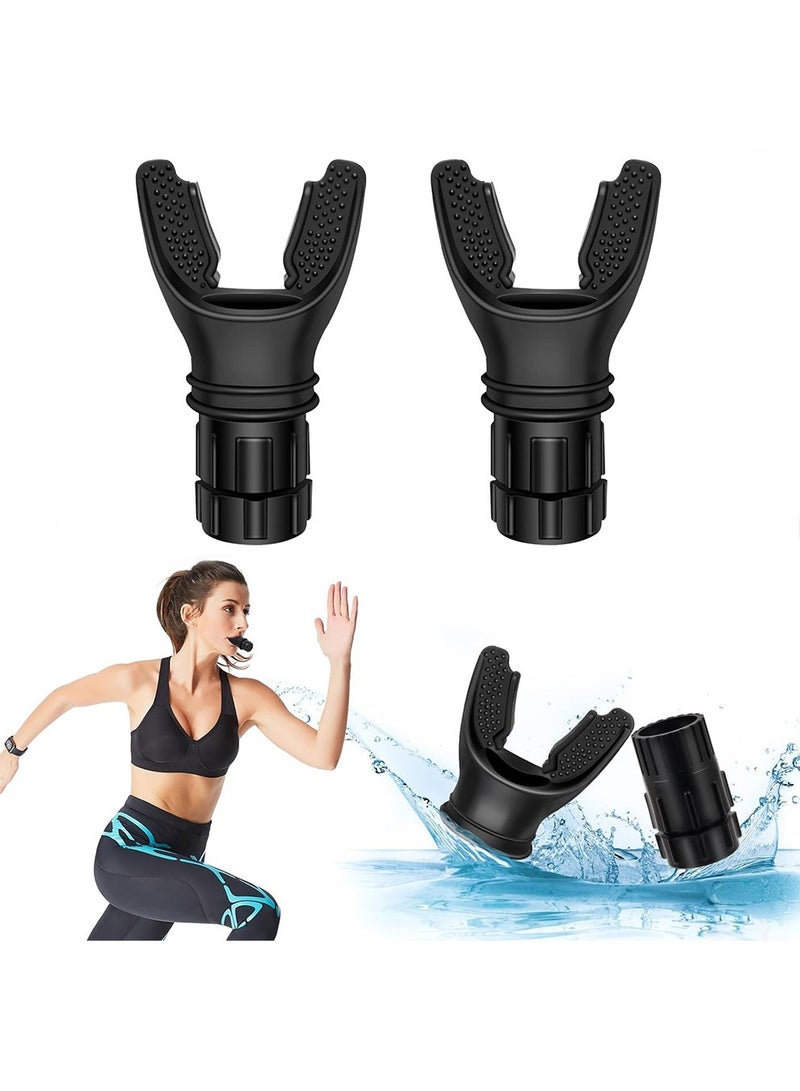 بكومور جهاز تمرين التنفس لقياس التنفس (عبوة من قطعتين) - جهاز تمرين رئة بمقاومة قابلة للتعديل وجهاز تدريب عضلات الشهيق، جهاز تدريب تنفس O2 لتعزيز سعة الرئة، وصحة الجهاز التنفسي، واللياقة البدنية، والرياضيين - Image 1