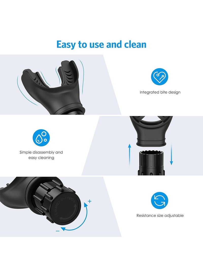 بكومور جهاز تمرين التنفس لقياس التنفس (عبوة من قطعتين) - جهاز تمرين رئة بمقاومة قابلة للتعديل وجهاز تدريب عضلات الشهيق، جهاز تدريب تنفس O2 لتعزيز سعة الرئة، وصحة الجهاز التنفسي، واللياقة البدنية، والرياضيين - Image 2