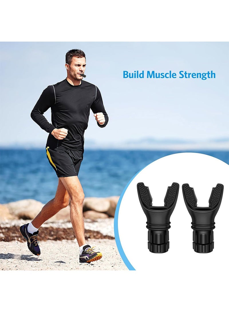 بكومور جهاز تمرين التنفس لقياس التنفس (عبوة من قطعتين) - جهاز تمرين رئة بمقاومة قابلة للتعديل وجهاز تدريب عضلات الشهيق، جهاز تدريب تنفس O2 لتعزيز سعة الرئة، وصحة الجهاز التنفسي، واللياقة البدنية، والرياضيين - Image 3