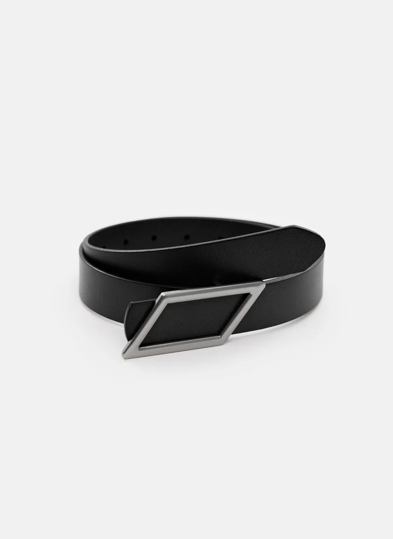 Lichi  Leather belt with diamond-shaped buckle for Women | Best Price UAE