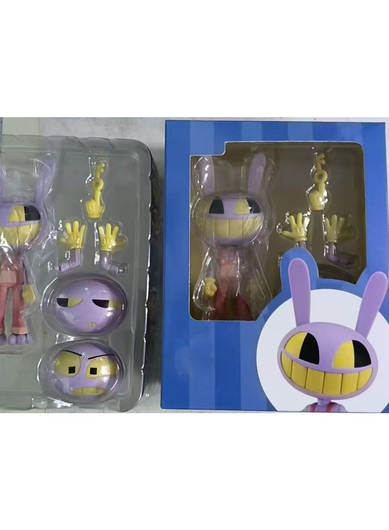 The Amazing Digital Circus Jax Action Figure 10cm Changeable Face Movable Joint Collectible Desktop Ornament Toy - Image 4