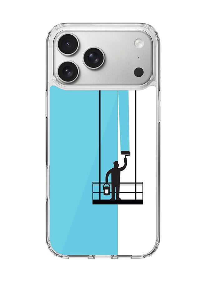 Stylizedd Classic Clear MagSafe Case for iPhone 17 Pro Max , Hybrid Soft Case Flexible Edges Anti Drop TPU PC Gel Thin Transparent Cover [ Designed for iPhone 17 Pro Max ] - Paint Hanger (Blue) Full Print