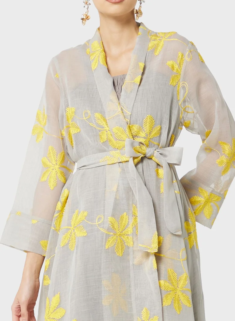 Khizana Floral Overlay Maxi Dress