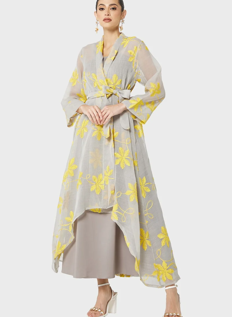 Khizana Floral Overlay Maxi Dress