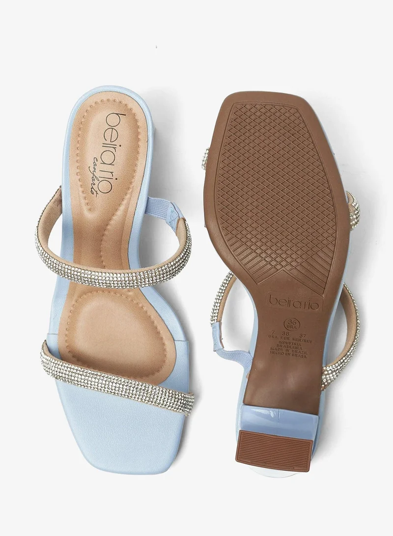 Beira Rio Jeans Block Heel Sandals for Women – Stylish Ladies Heels Sandals for Everyday Wear for Women | Best Price UAE