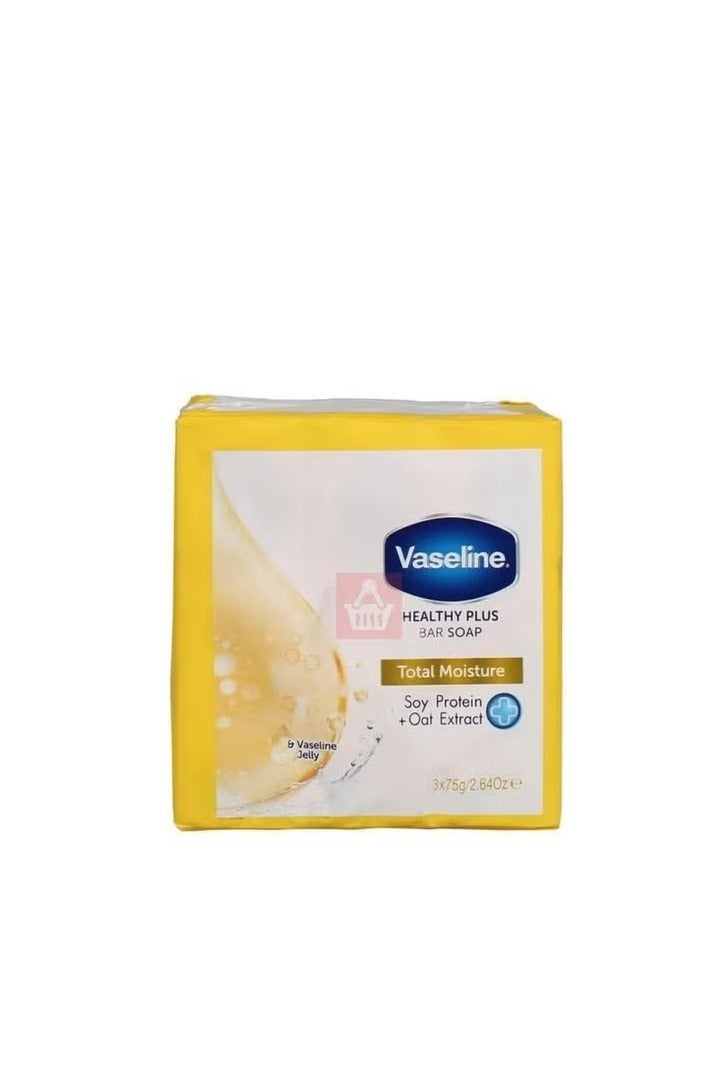 Vaseline Healthy Plus Bar Soap Total Moisture - 3 x 75 g