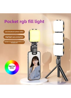 Generic RGB Fill Light Portable Live Broadcast Beauty Fill Light Cold Boot Mouth Clip Type Multi-gear Handheld Pocket Light-Specifications:D3 Black [200 MA Three-color Warm And Cold Boots Can Be Combined]]  - Image 2