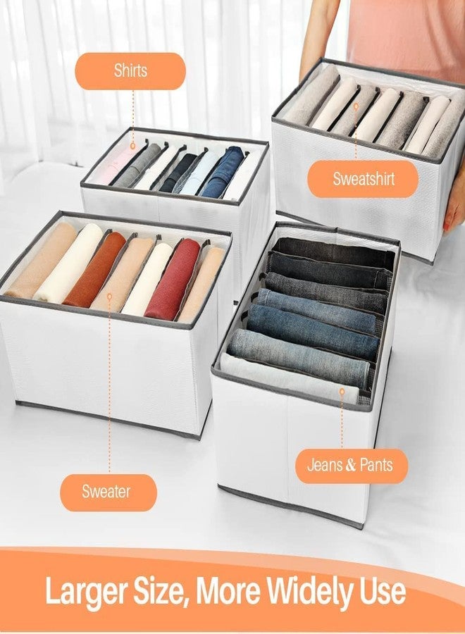 Rylan 6 Pcs Clothes Organiser - Jeans, Pant, Shirt Organizer, Cupboard & Closet Organizer, Drawer Organizer - White - Image 2