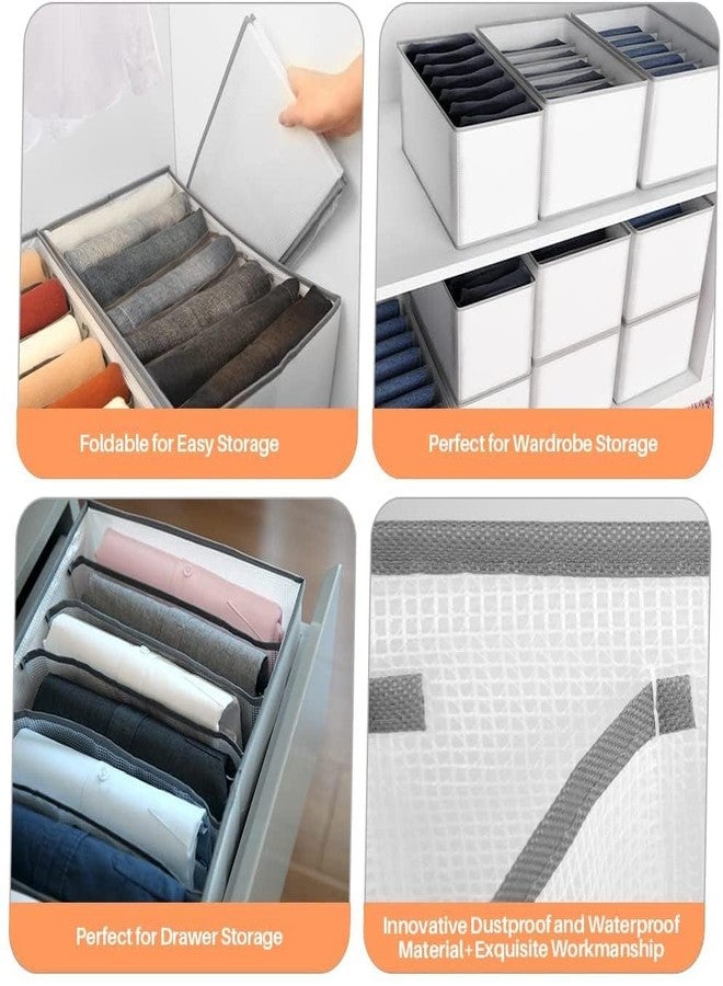 Rylan 6 Pcs Clothes Organiser - Jeans, Pant, Shirt Organizer, Cupboard & Closet Organizer, Drawer Organizer - White - Image 5