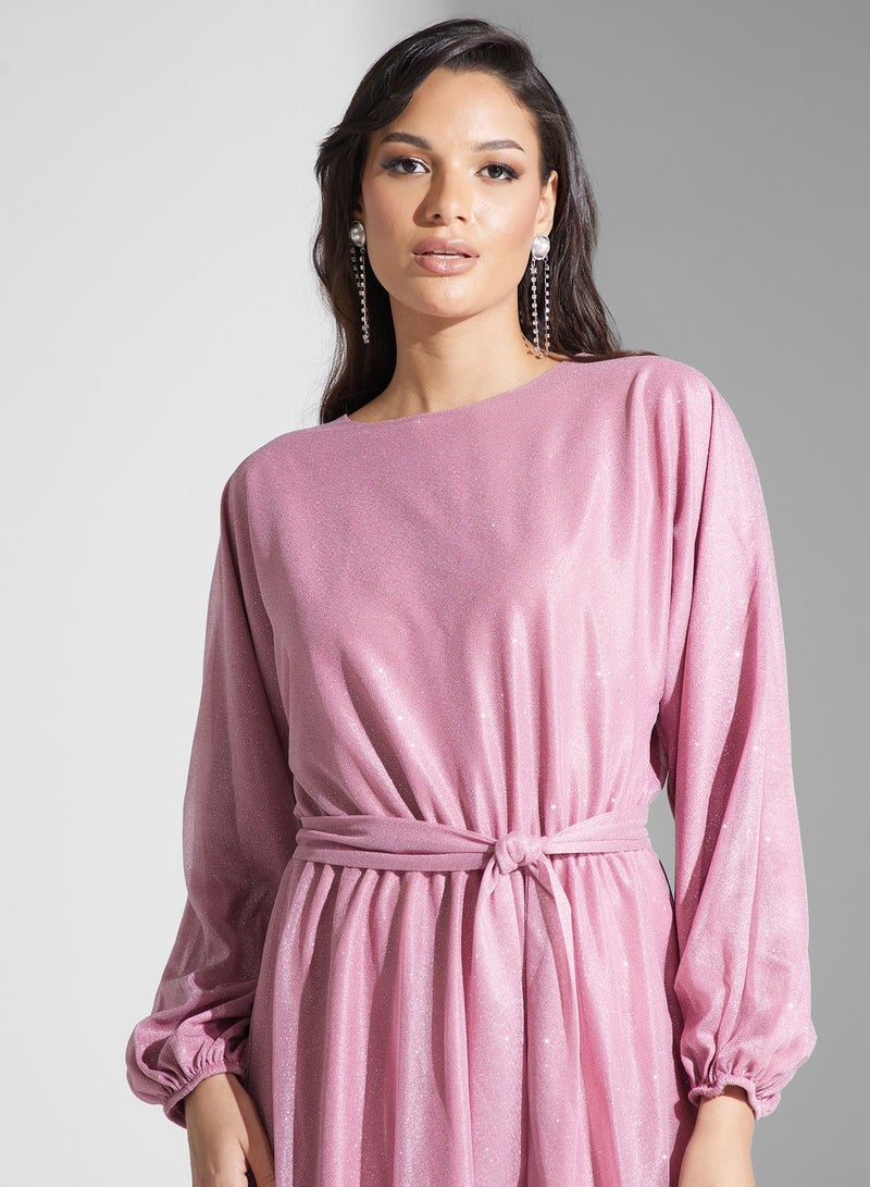 خزانة فستان بنسيج لامع وقصة ضيقة - Image 3