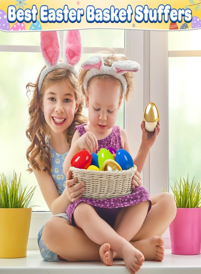 BainGesk 38 PCS 3.5" Easter Eggs with 2 Golden Eggs, Easter Eggs for Easter Hunt, Basket Stuffers Fillers, Empty Eggs Fillable with Candy, Toys, Easter Basket Essentials, Party Favor - Image 4