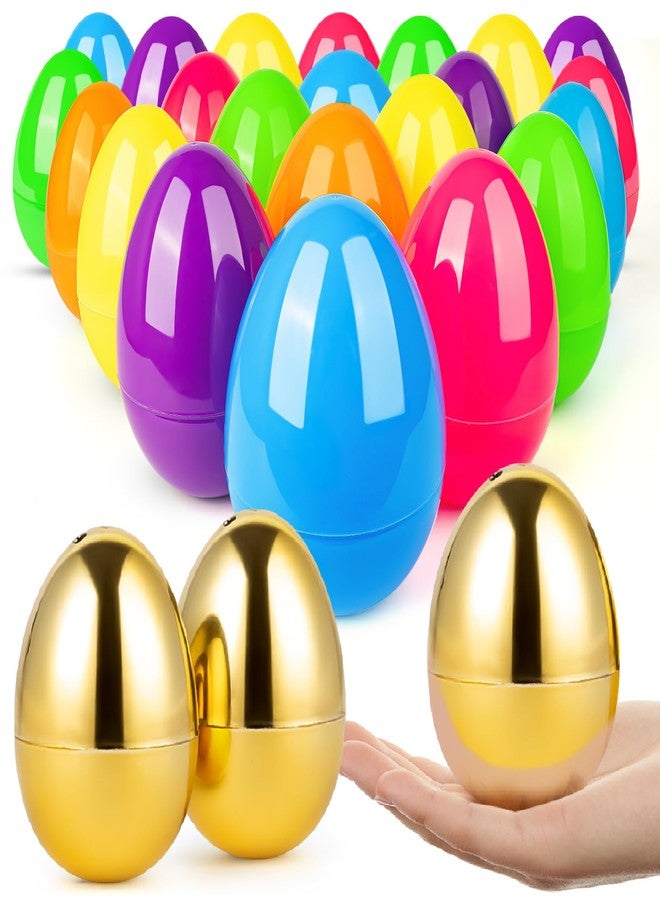 BainGesk 38 PCS 3.5" Easter Eggs with 2 Golden Eggs, Easter Eggs for Easter Hunt, Basket Stuffers Fillers, Empty Eggs Fillable with Candy, Toys, Easter Basket Essentials, Party Favor - Image 1