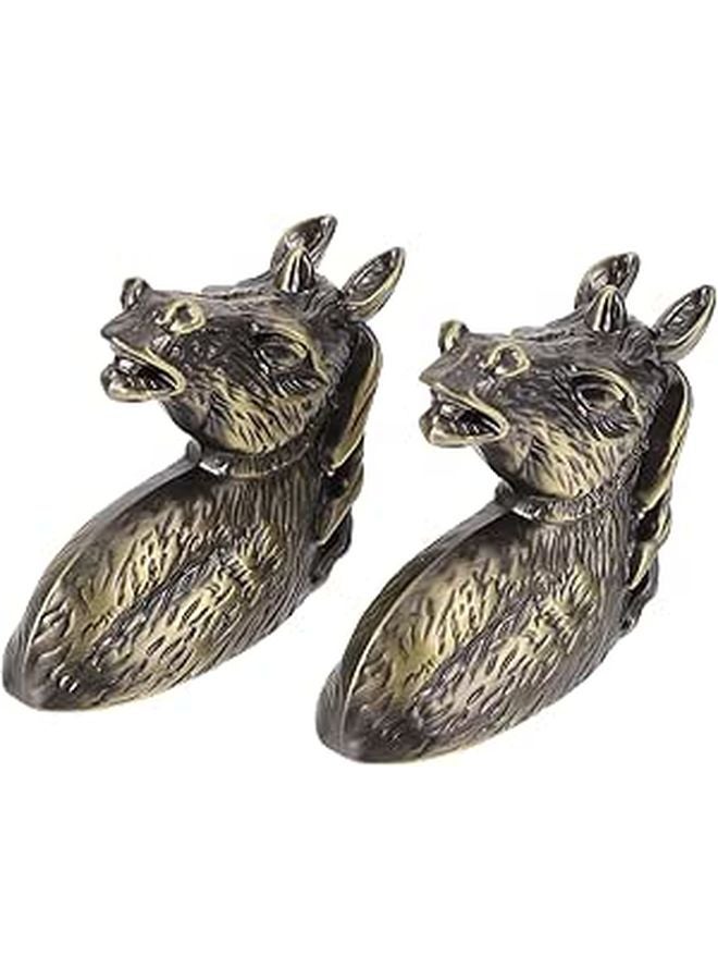 Antique Brass Horse Head Drawer Handles 2pcs Wardrobe Cabinet Pulls Dresser Door Hardware - Image 1