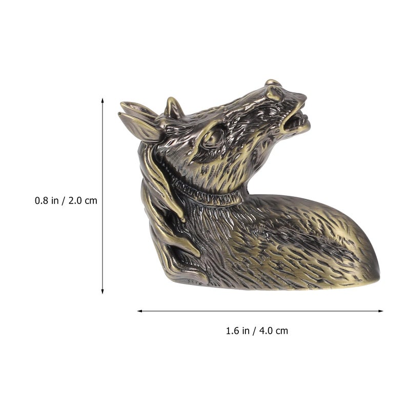 Antique Brass Horse Head Drawer Handles 2pcs Wardrobe Cabinet Pulls Dresser Door Hardware - Image 3