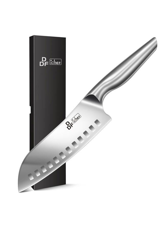 DDF iohEF Kitchen Knife, Chef's Knife In Stainless Steel Professional Cooking Knife, 7 Inch Antiseptic Non-slip Ultra Sharp Knife with Ergonomic Handle Ideal for Kitchen/Restaurant - Image 1
