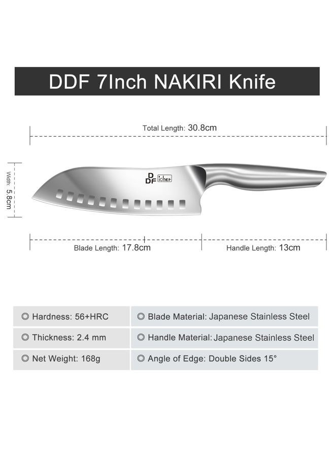 DDF iohEF Kitchen Knife, Chef's Knife In Stainless Steel Professional Cooking Knife, 7 Inch Antiseptic Non-slip Ultra Sharp Knife with Ergonomic Handle Ideal for Kitchen/Restaurant - Image 5