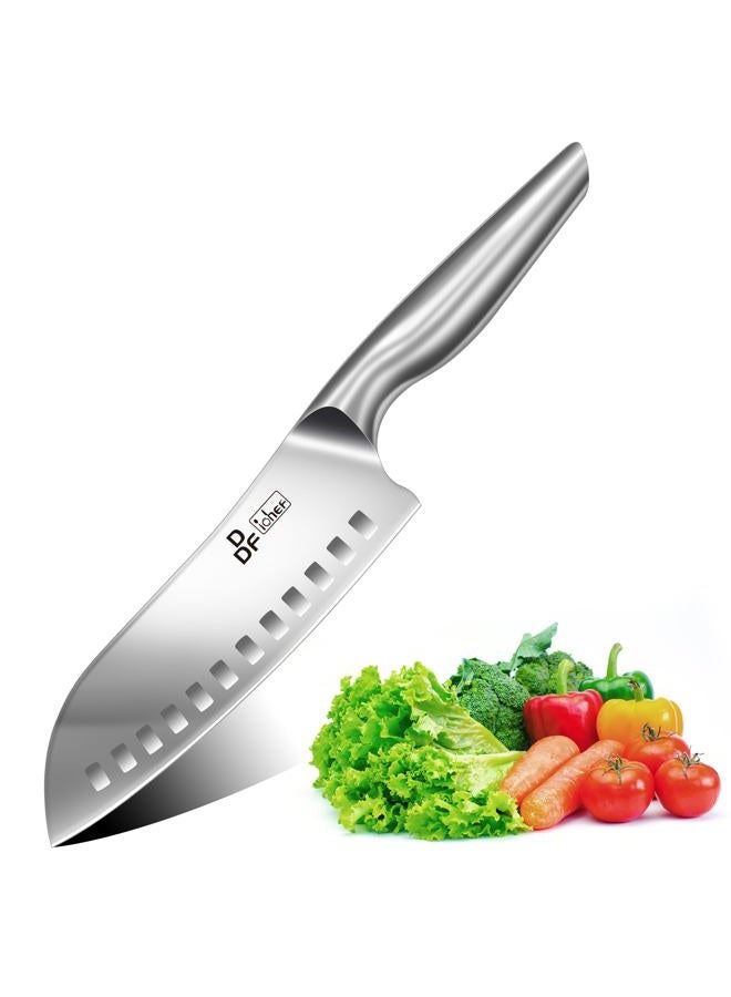 DDF iohEF Kitchen Knife, Chef's Knife In Stainless Steel Professional Cooking Knife, 7 Inch Antiseptic Non-slip Ultra Sharp Knife with Ergonomic Handle Ideal for Kitchen/Restaurant - Image 4