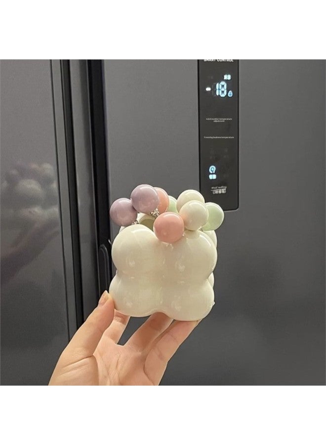 Cute Fruit Fork Suit Creative Exquisite Stainless Steel Food Grade High Color Value Household Ceramic Small Fork Storage Jar-Color:Standard-Specifications:Fruit Green + 6 Prongs - Image 2