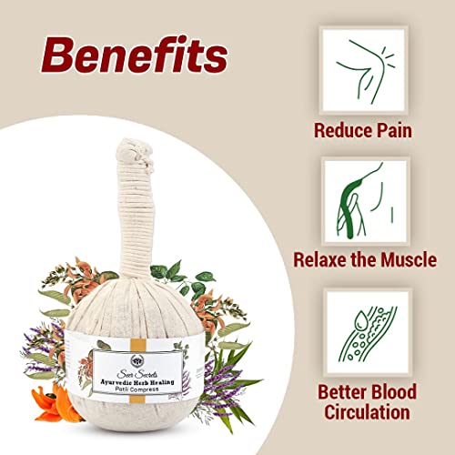 Seer Secrets 100% Natural Ayurvedic Herbal Manual Massager Potli, Pain Relief, Knee, Muscles Relaxation, Neck, Back, Legs, helps to Increase Blood Circulation for Men Women - 180GM(Pack of 2) - Image 3