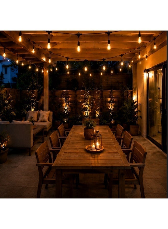 نجفة شوب 5 متر حبل إضاءة ديكور خارجي وداخلي (String Lights) – 10 لمبات ليد دافئة - Image 4