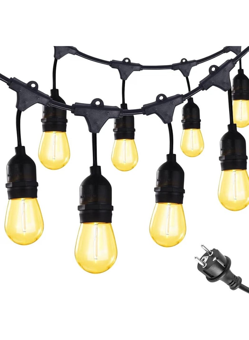 نجفة شوب 5 متر حبل إضاءة ديكور خارجي وداخلي (String Lights) – 10 لمبات ليد دافئة - Image 2