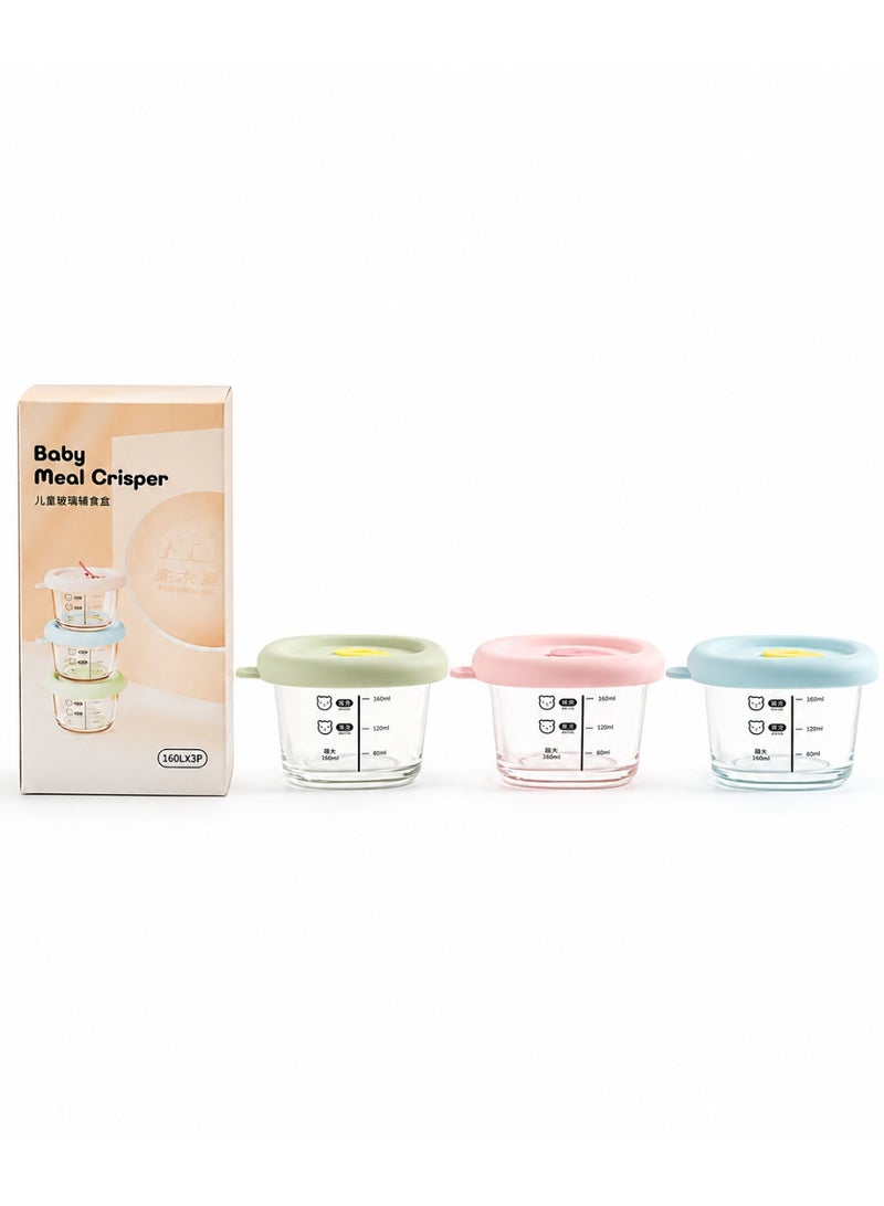 ColaBear 3 PCS Circular Baby Food Containers, Reusable Infant Food Storage Jars, Small Snack Container with Lids for Infant & Babies, Microwave & Dishwasher Friendly - Image 1