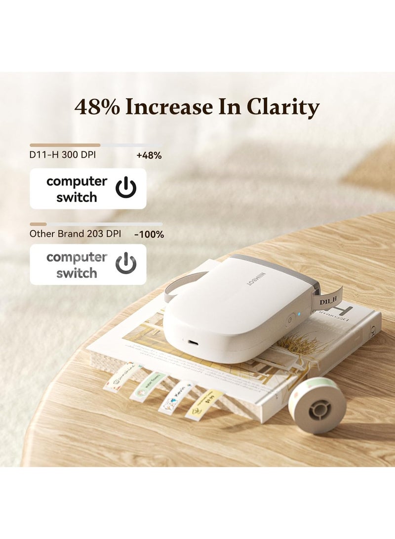 NIIMBOT D11 Bluetooth Mini Label Maker - Portable Thermal Printer with Rechargeable Battery, 300 DPI, White - Image 5