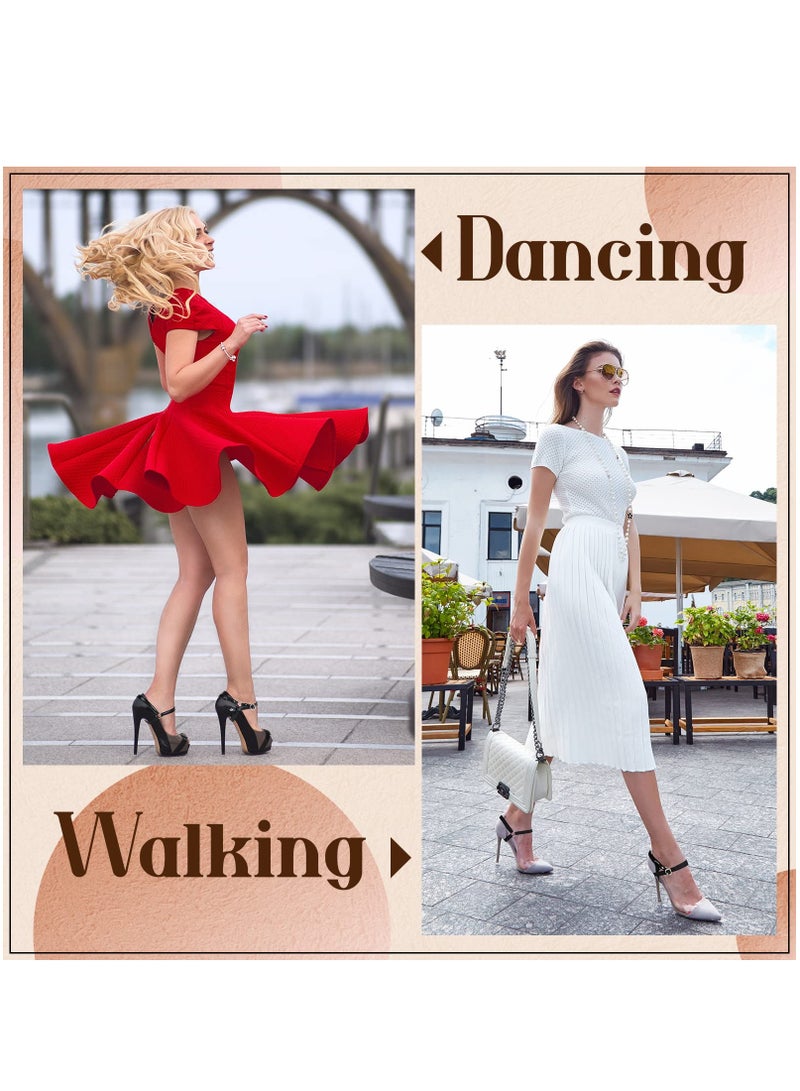 KASTWAVE 2 Pairs Detachable Shoe Straps for Heels Women Anti Slip Shoe Belt Band Adjustable Shoelaces Replacement Ankle Straps for Holding Loose High Heel Pumps, Black - Image 5