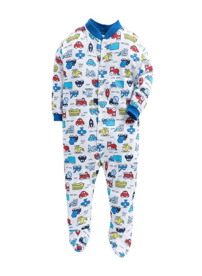 EIO Kid's Cotton Solid Night Suit Sleep Romper (Pack of 3) (A21_Royal Blue_9 Months-12 Months) - Image 2