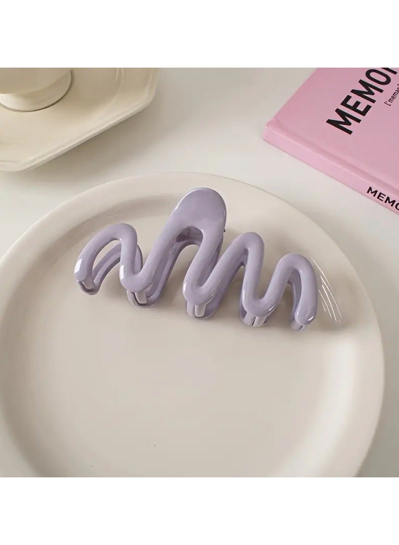 Goolsky 1pc New Fashion Simple Candy Sweet Color Wave Hair Clip, Women Acrylic Large Hair Clips Hairpin Hair Accessories - Image 2