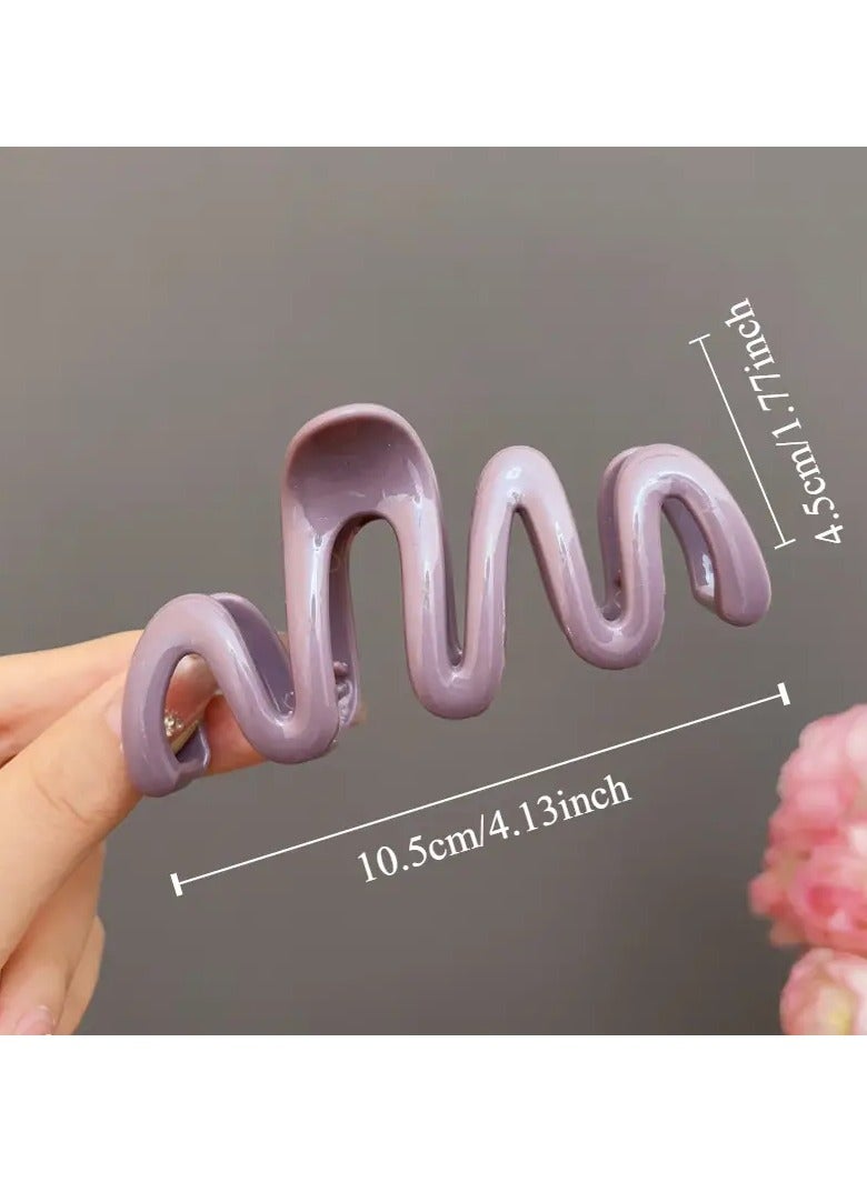 Goolsky 1pc New Fashion Simple Candy Sweet Color Wave Hair Clip, Women Acrylic Large Hair Clips Hairpin Hair Accessories - Image 3