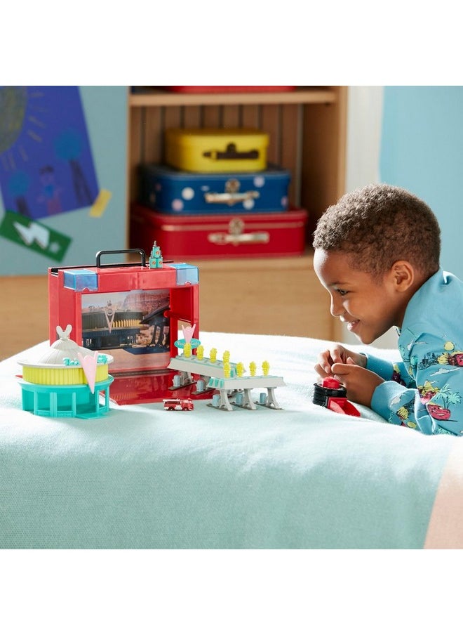 Disney store Disney Cars Disney Pixar Car Play Set - Toolbox Case with Lightning McQueen & Red Die Cast Cars, Launcher, Flo's V8 Cafe, Gas Pumps, Track & More - Inspired by Disney Pixar Cars Films & Cars Land  - Image 2