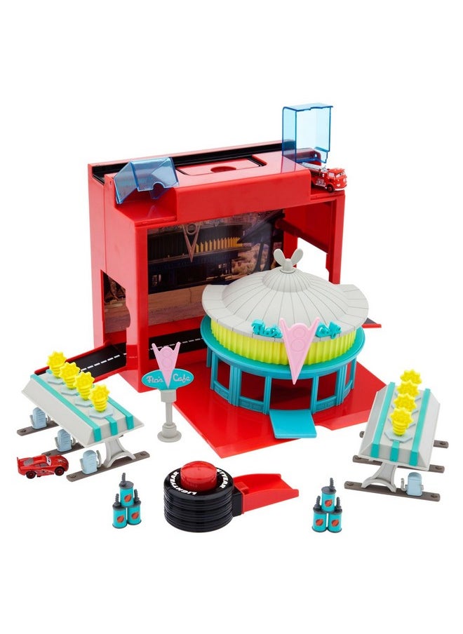 Disney store Disney Cars Disney Pixar Car Play Set - Toolbox Case with Lightning McQueen & Red Die Cast Cars, Launcher, Flo's V8 Cafe, Gas Pumps, Track & More - Inspired by Disney Pixar Cars Films & Cars Land  - Image 1