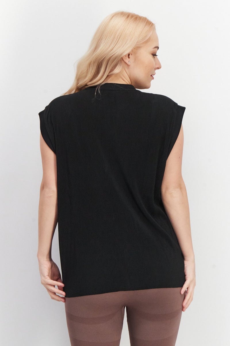 adidas Originals Women Sports Fit Cap Sleeveless Training Top, Black  - Image 4
