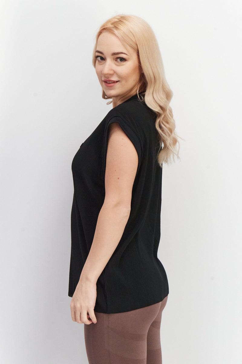 adidas Originals Women Sports Fit Cap Sleeveless Training Top, Black  - Image 3