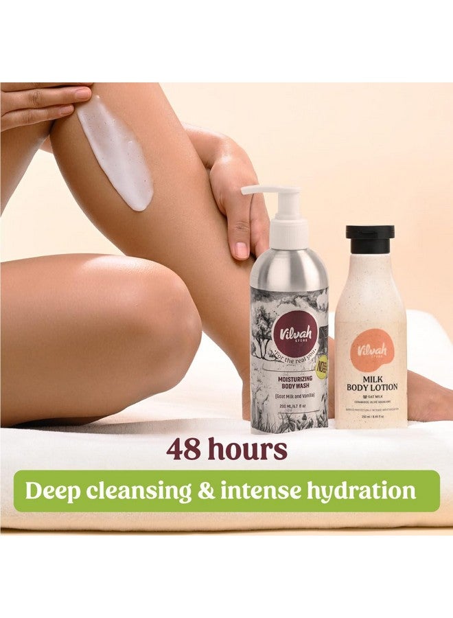 Vilvah Store Milk Body Combo, Body Lotion & Bodywash,For All Skin Types, For Men & Women, 450ml (Pack of 2) - Image 2