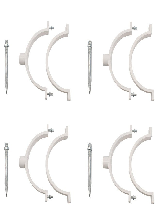 SnowTing 4 Sets Gutter Downspout Brackets, Round PVC Rainwater Pipe Extensions Support, Fit for OD Under 4.33 Inch Pipe, Downspout Guards Adapters Easy to Install - Image 2