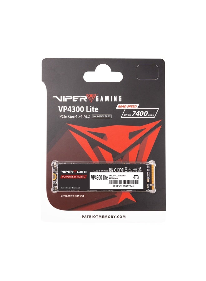 PATRIOT Viper VP4300 Lite 4TB M.2 2280 NVMe SSD, Up to 7400MB/s Read, 6400MB/s Write, PCIe Gen4x4 High Performance, PS5 Compatible, Desktop & Laptop, Graphene Heat Spreader | VP4300L4TBM28H - Image 5
