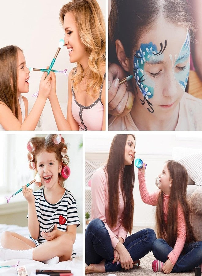 GRILAX Colorful Fish Tail Handle Makeup Brush Set - Foundation, Eyebrow, Eyeliner, Blush, and Concealer Brushes - Cute Christmas Stocking Stuffers and Gifts for Girls - Image 2
