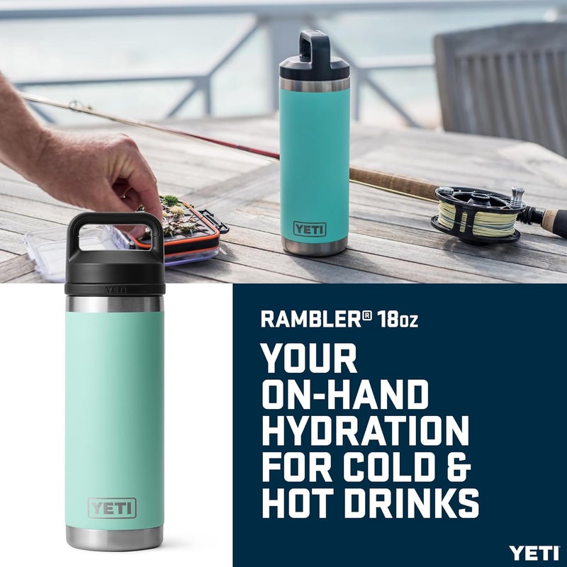 YETI Rambler Bottle Chug, Vaccum Insulated Stainless Steel Bottle with Leakproof Chug Cap, Seafoam, 18 oz (532 ml) - Image 1
