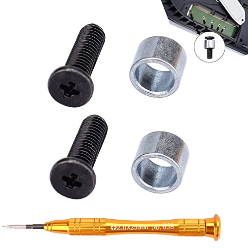IKPEK 2Pcs SSD Screw for PS5 and 2Pcs Ring Replacement and Screwdriver for Sony PlayStation 5 Console Solid State Drive - Image 1