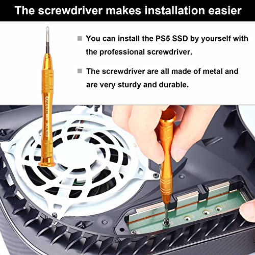 IKPEK 2Pcs SSD Screw for PS5 and 2Pcs Ring Replacement and Screwdriver for Sony PlayStation 5 Console Solid State Drive - Image 3