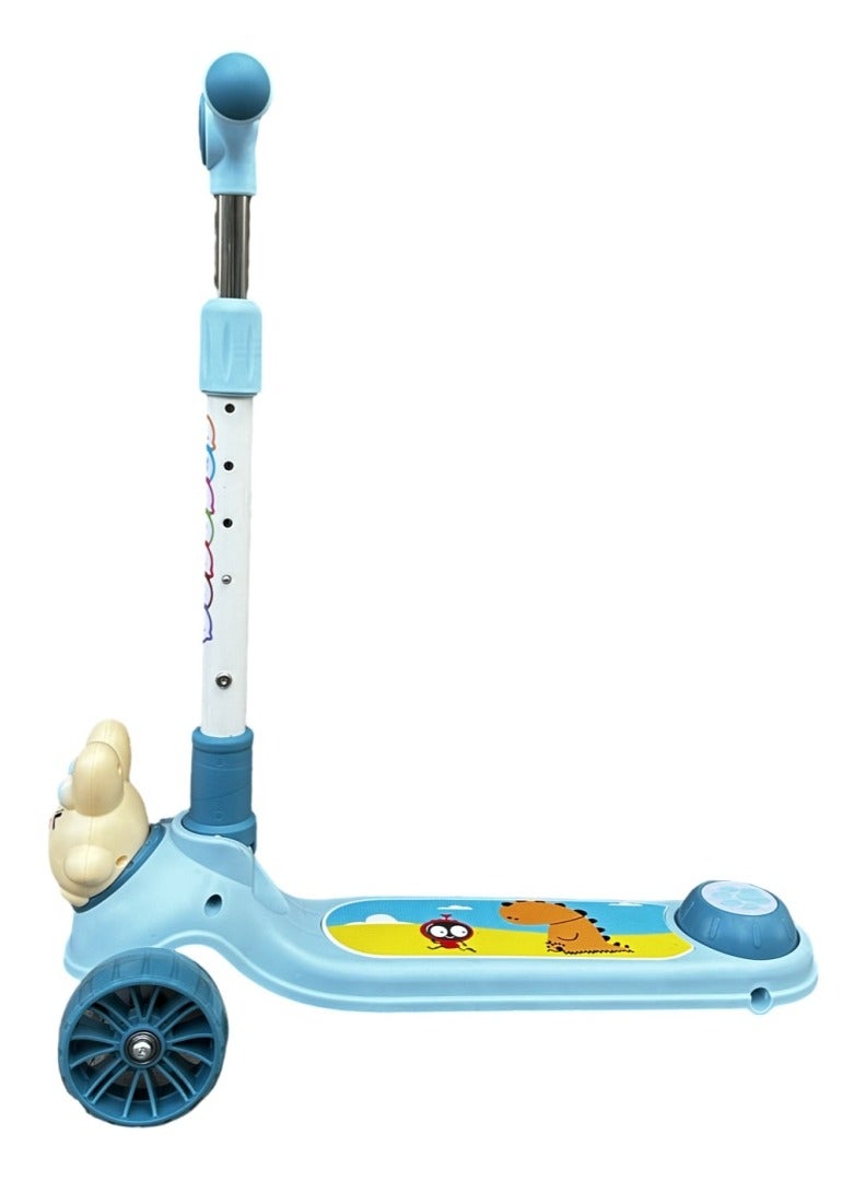 Scooter  Blue Kids Scooter with Cute Bunny Design – Fun & Safe Outdoor Ride for Children - Image 3