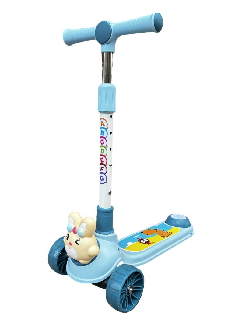 Scooter  Blue Kids Scooter with Cute Bunny Design – Fun & Safe Outdoor Ride for Children - Image 1