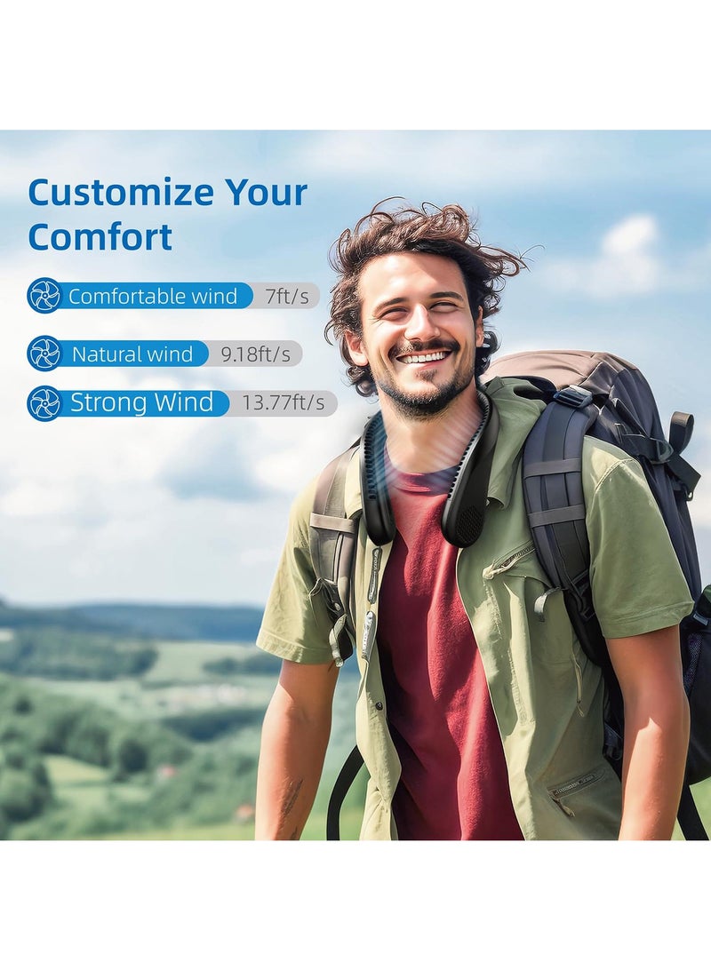 general Nuerst Neck Fan 5000mah Portable Personal Fan Hands Free Bladeless Fan Wearable Fan 3 Speeds Strong Airflow Cooling Fan For Travel Outdoor Indoor - Image 3