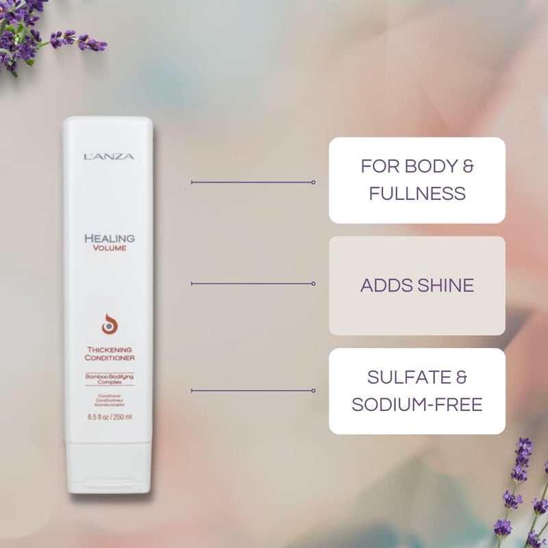 LANZA L'ANZA Healing Volume Thickening Conditioner, Boosts Shine, Volume, and Thickness of Fine Flat Hair, Hair Thickening Conditioner Rich With Bamboo and Keratin, Luxury Hair Care - Image 3