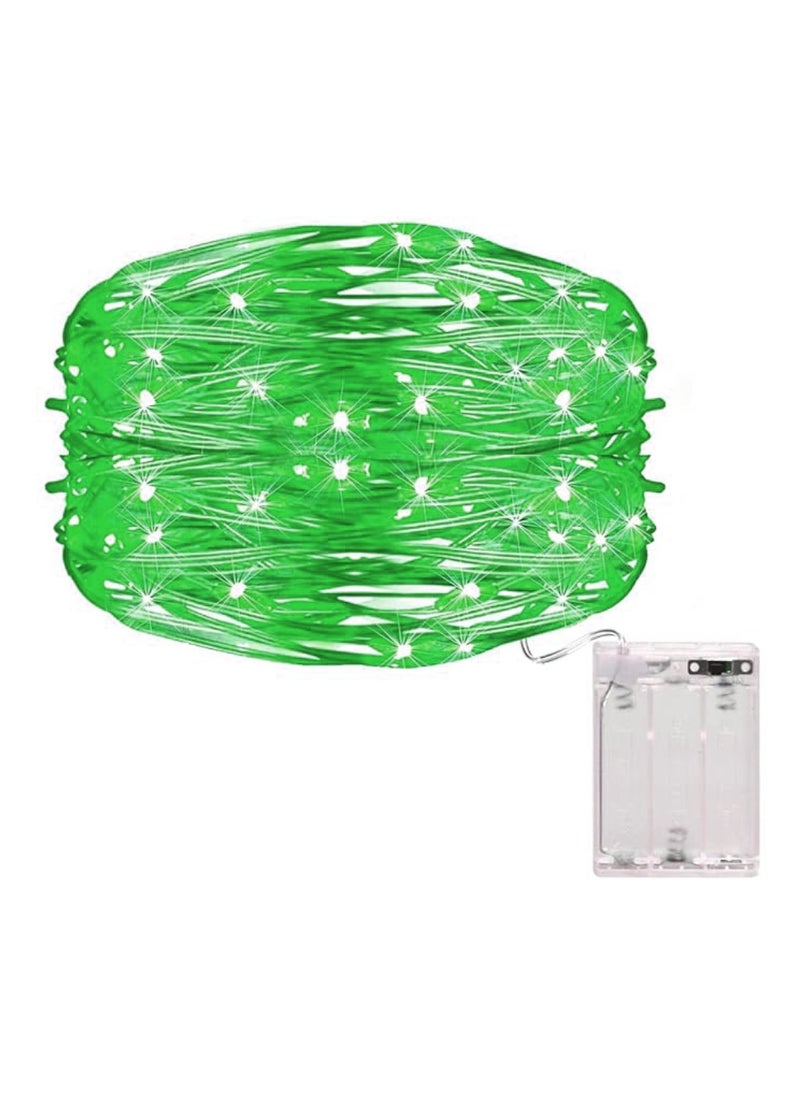 Yuwell Fairy Light Battery Operated Waterproof Starry Firefly Copper Wire String Light 5M 50 Led For Wedding Party Home And Garden Decorations Green  - Image 1