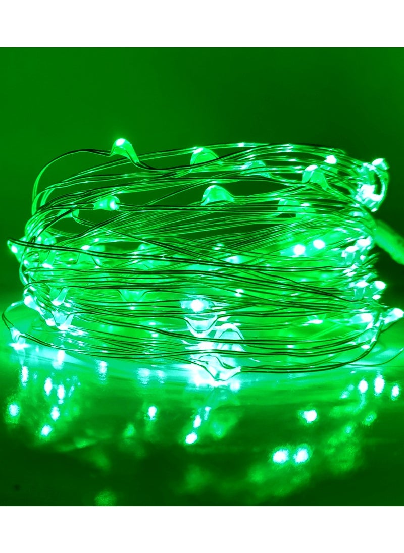 Yuwell Fairy Light Battery Operated Waterproof Starry Firefly Copper Wire String Light 5M 50 Led For Wedding Party Home And Garden Decorations Green  - Image 2