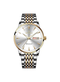 NIBEMINENT Full-automatic Fashion Men's Double Calendar Luminous Waterproof Watch Stainless Steel Business Non-mechanical Quartz New 