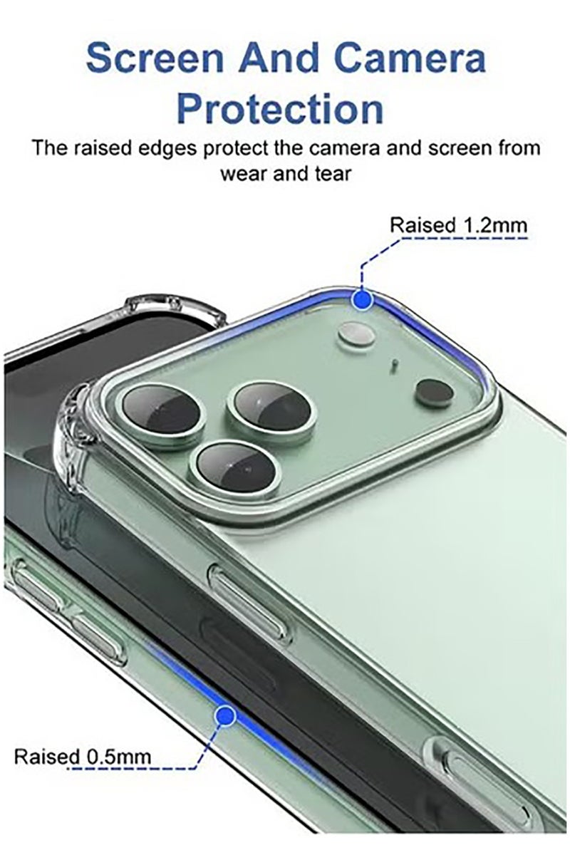 3 in 1 for iPhone Air Case Clear,[Yellowing-Resistant Acrylic Back] Screen Protector *1 & Camera Lens Protector*1, Shockproof for iPhone Air Phone Case - Image 2